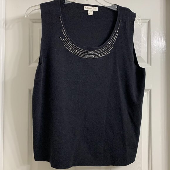 Coldwater Creek Tops Coldwater Creek Womens Black Beaded Top Poshmark